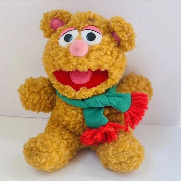 1987 McDonalds Jim Henson Muppet Baby Fonzie the Bear Plush Scarf  9" - Picture 3 of 9